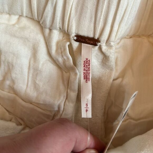 Free People Sky Rider Straight-Leg Pants- Ecru- Size Small NWT - Picture 8 of 9